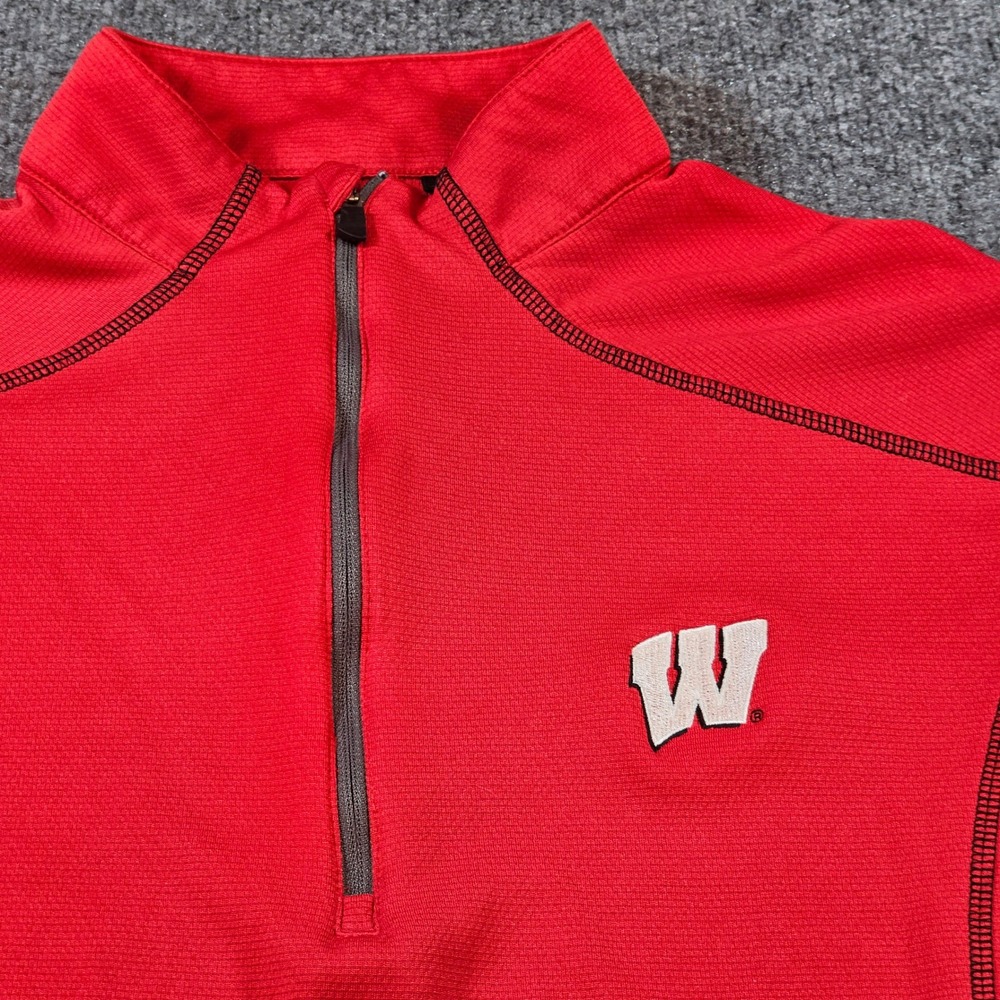 Wisconsin Badgers Ping Mens Medium Red 1/4 Zip Pullover SensorCool Golf NCAA
